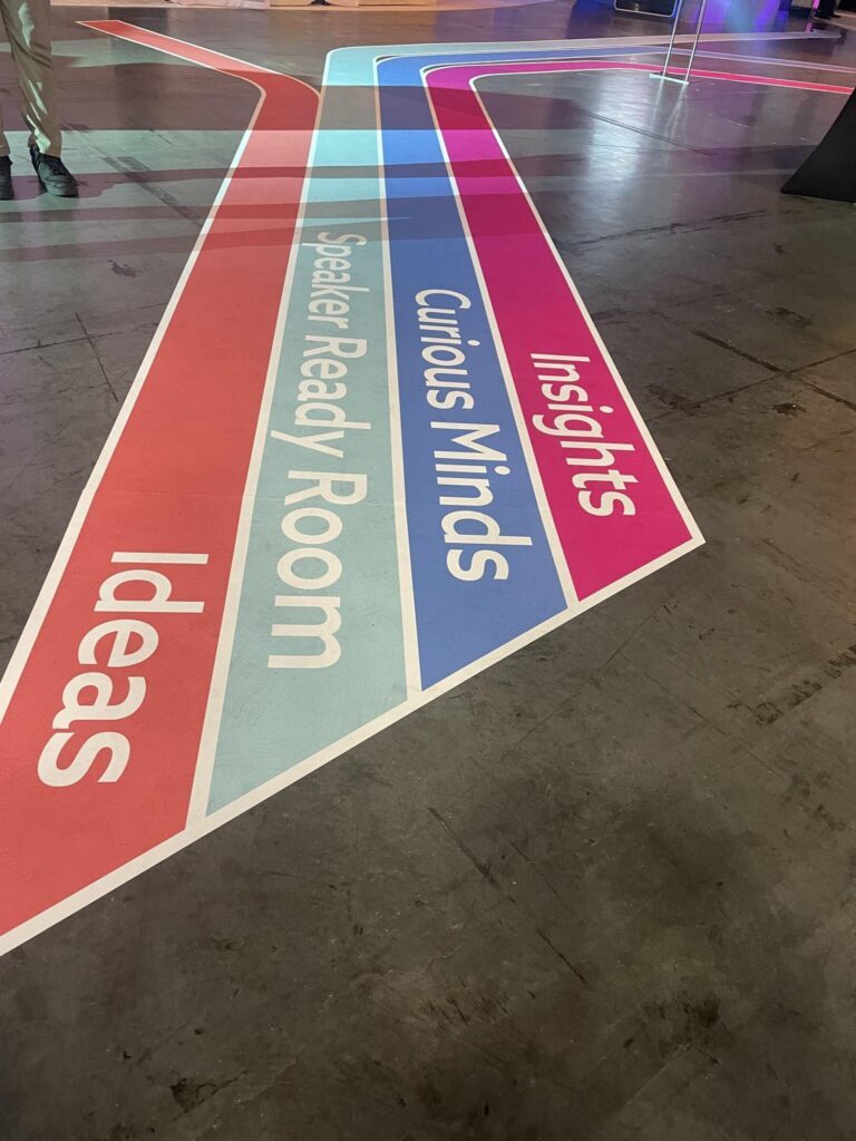 Inspirational words written on the floor