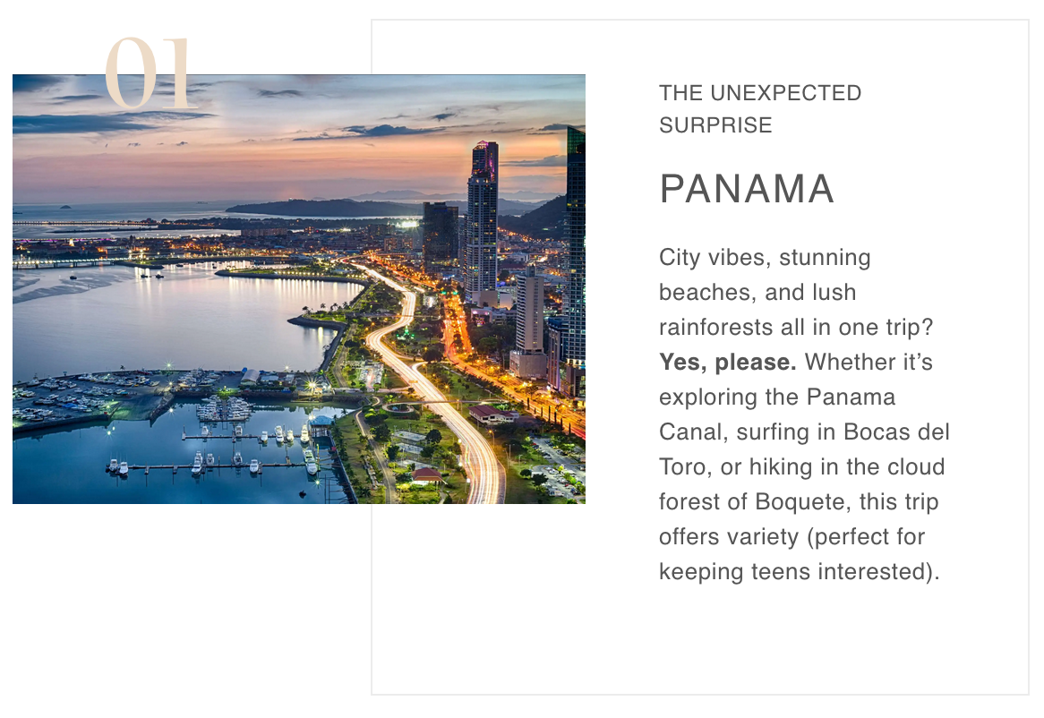 Panama has stunning beaches, city vibes and a lush rainforest.