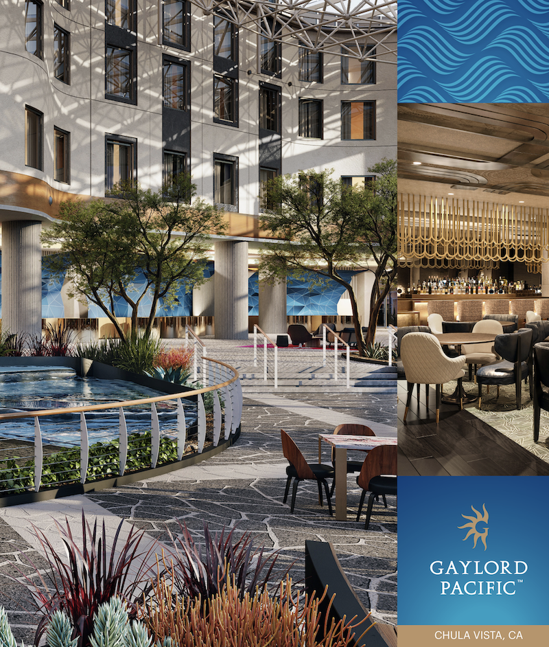 Various angles of the Gaylord Pacific Resort & Convention Center in San Diego