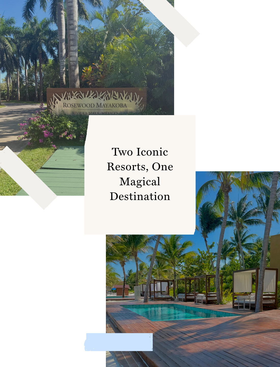 Photos of the two different iconic resorts -- Banyan Tree Mayakoba and Rosewood Mayakoba-- in Mayakoba